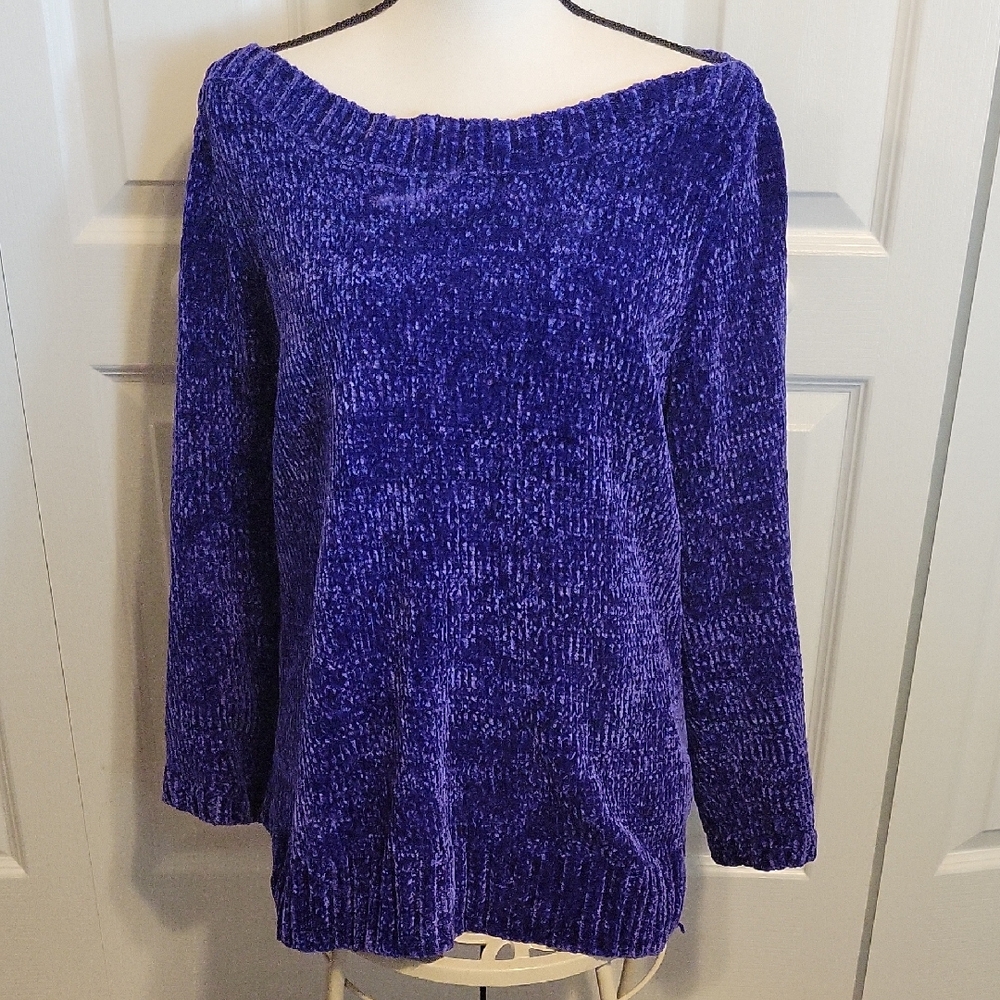 Liz Claiborne Off-the-Shoulder Royal Blue Sweater